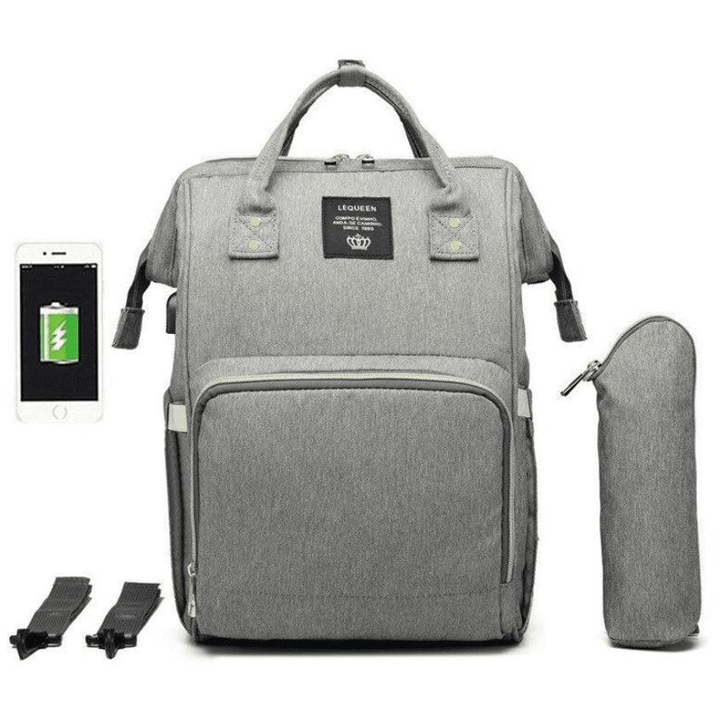 Bolsa Mochila Maternidade LeQueen – Praticidade, Estilo e Conexão USB para o Dia a Dia com o Bebê